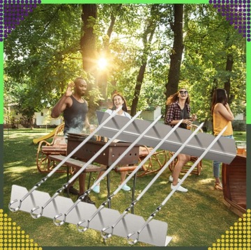 6x SZAMPURY SZPIKULCE METALOWE DO SZASZLYKÓW NA GRILL NIERDZEWNE + TORBA