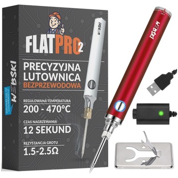 BEZPRZEWODOWA LUTOWNICA USB WYMIENNE GROTY Z REGULACJĄ TEMPERATURY NAPIĘCIA