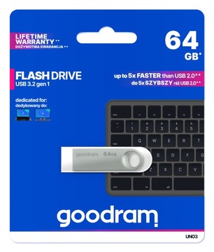 Pendrive GOODRAM 64 GB UNO3 Silver USB 3.2