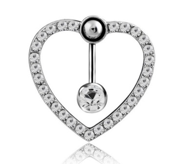 kolczyk piercing pępka stal chirurgiczna serce m4