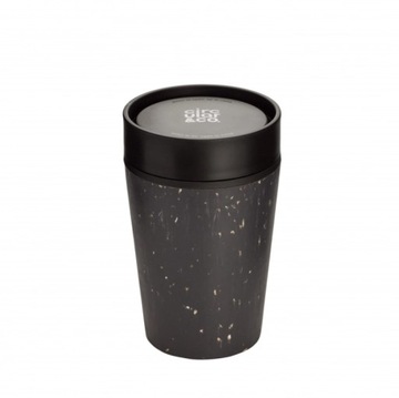 Kubek na kawę z recyklingu czarno-czarny 227ml circular cup ekologiczny