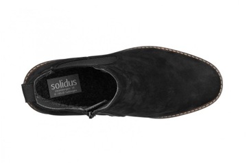 Solidus regulowana tęgość H do K damskie sztyblety buty czarne nubuk 3,5
