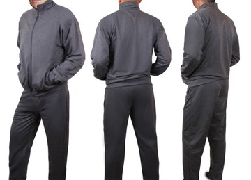 Мужской спортивный костюм, толстовка + брюки, хлопок, графит 257 XXL