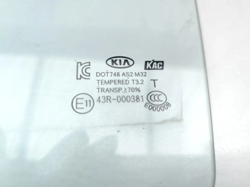 KIA SOUL SKLO (OKNO) DVEŘE ZADNÍCH ZADNÍ LEVÝ 2014 HATCHBACK 4/5DR E1143R-000381