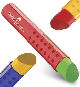 FABER-CASTELL Gumka do mazania ścierania trójkątna z uchwytem i osłonką TRI