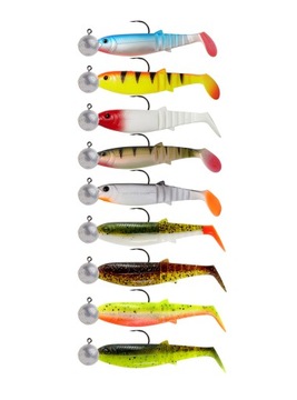 Gumy Savage Gear ZESTAW Cannibal 6,8cm 9szt zbrojone główki jigowe SG100%