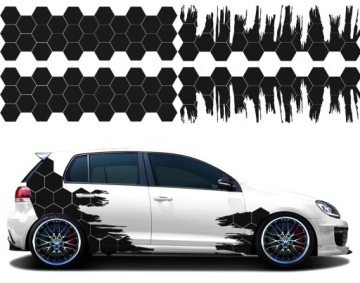 Samolepky na auto Motiv Hexagon 4 listy Barvy