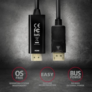 Активный адаптер RVD-HI14C2 DisplayPort ->,