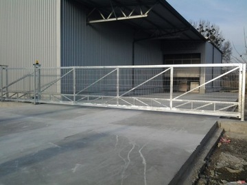 Откатные входные ворота, промышленная 3D панель, 4м х 1м, OC+RAL