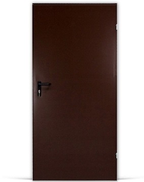 DRZWI WEJŚCIOWE TECHNICZNE METALOWE OCIEPLANE URAN+ OŚCIEŻNI, BRĄZ 90 PRAWE