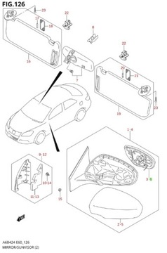SUZUKI KIZASHI 10-14 - VLOŽKA ZRCÁTKO VYHŘÍVANÉ LEVÉ