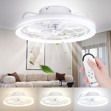 Wentylator sufitowy Aigostar z pilotem do LED Timer biały 60W 6500K