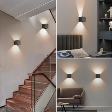 ФАСАДНЫЙ НАСТЕННЫЙ СВЕТИЛЬНИК НАРУЖНЫЙ СВЕТОДИОДНЫЙ НАСТЕННЫЙ СВЕТИЛЬНИК 6ВТ IP65 UP BOTTOM LOFT