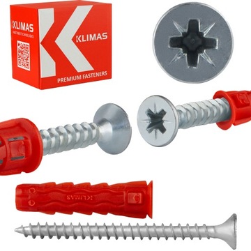 Kołki rozporowe 10 x60 mm 50 szt. Uniwersalne z wkrętem 80 mm Klimas SFXP