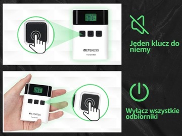 Retekess TT122 Wireless Audio Turist Guide, 2.4 GHz Przewodnika Audio, 150M