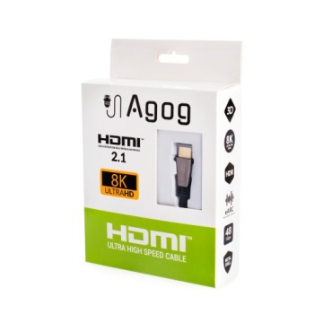 КАБЕЛЬ HDMI 2.1 8K 60 Гц 4K 120 Гц HDR eARC ULTRA HD FHD AGOG 1,5 м