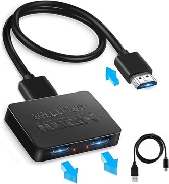 RED Sprzętowy Splitter Rozdzielacz HDMI to 2x HDMI 4K 3D