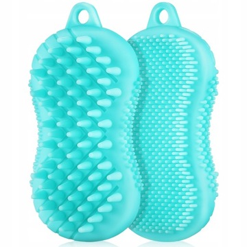 2 sztuk Dwustronna Silikonowe kąpiel Scrubber