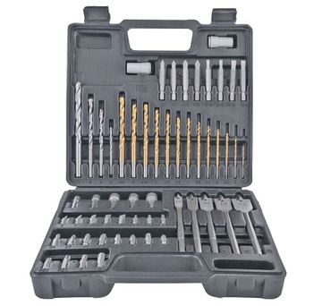 НАБОР СВЕРЛ И СВЕРЛ СПАЛЬНЫЕ СВЕРЛА ДЕРЕВЯННЫЙ МЕТАЛЛИЧЕСКИЙ ЧЕМОДАН 57 EL