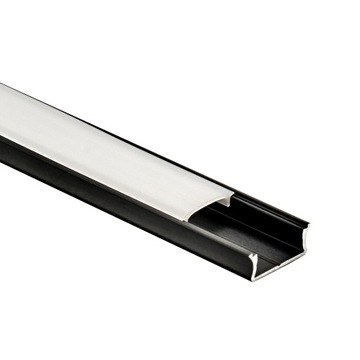 REJS LUMINO ALUMINIOWY PROFIL NAKŁADANY + KLOSZ DO TAŚMY LED CZARNY 2 METRY