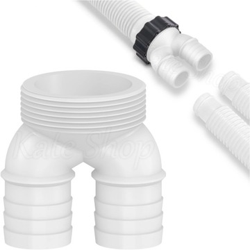 Rozdzielacz Trójnik Adapter Złączka Rur basenu 38mm z Gwintem 60mm x 32mm