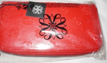 Avon czerwony portfel damski signature folia