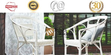 КОМПЛЕКТ ПЛЕТЕНОЙ МЕБЕЛИ, СТОЛ, 2x ПЛЕТЕННЫЕ КРЕСЛА