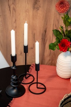 ПОДСВЕЧНИК МЕТАЛЛИЧЕСКИЙ, классический, прямой, черный x3