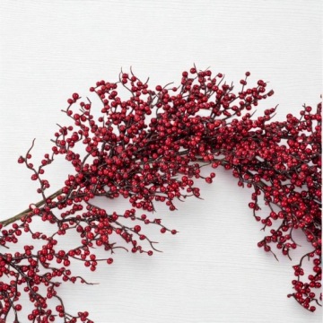 Рождественская гирлянда осень зима боярышник рябина ветка 145 см красный