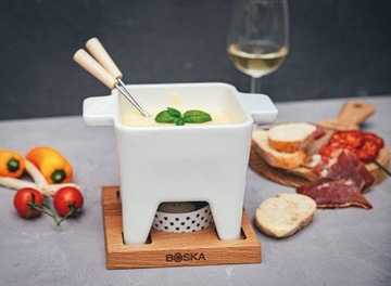 FONDUE do Sera Zestaw 4 osób Bianco 0,6l BOSKA