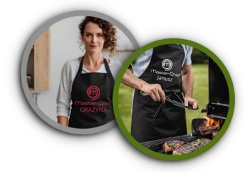 Черный фартук MASTERCHEF NAME с вашим именем. Женский мужской принт.