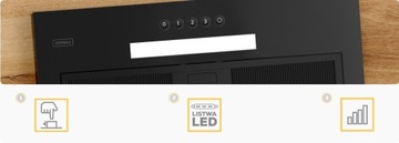 Комплект KERNAU KBO0946SKB + KGH4346B + KBH0145B Черная стеклянная линия 45см