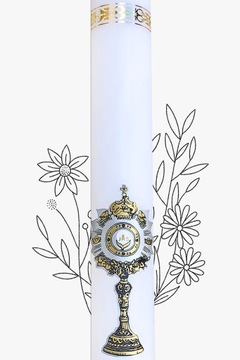 Причастная свеча с аппликациями