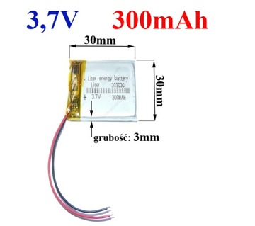 Akumulator Bateria RC GPS GSM 303030 300mAh