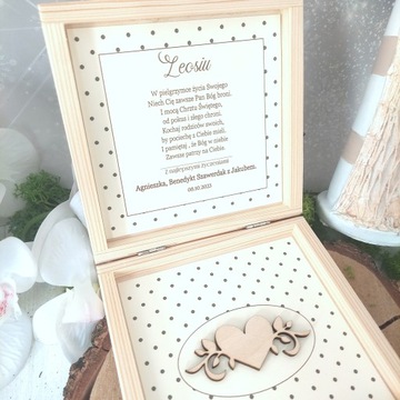 Сувенир Святого Крещения с точками СЕРДЦЕ.