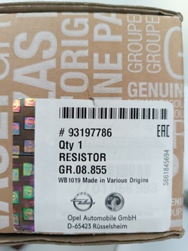 MOVANO B VIVARO A / - REZISTOR DMYCHADLA JAZYK NOVÝ ORIGINÁLNÍ GM