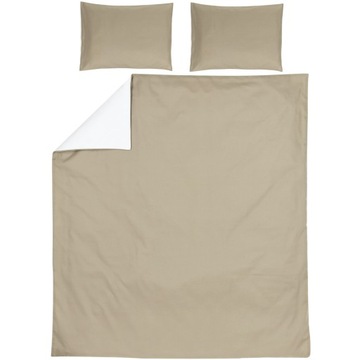Meyco Home Jednokolorowy poszwa na kołdrę podwójna - taupe/offwhite - 200x2