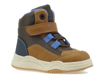 BUTY ZIMOWE CHŁOPIĘCE OCIEPLANE ŚNIEGOWCE DZIECIĘCE TRZEWIKI NA RZEPY R 24