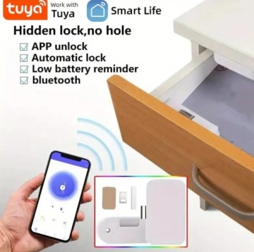 Замок шкафа Bluetooth с помощью приложения Tuya, разблокировка BLE Smart Drawer Switch