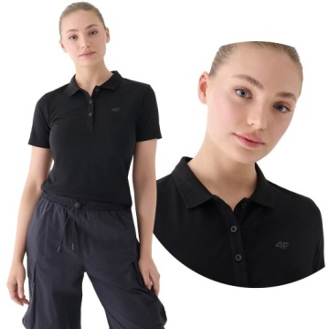 KOSZULKA DAMSKA 4F POLO T-SHIRT POLÓWKA BAWEŁNIANA ODDYCHAJĄCA MM00F317