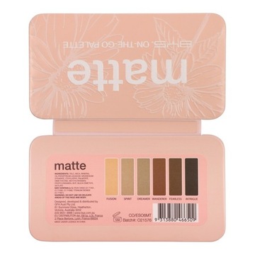 BYS EYESHADOW PALETTE Матовые тени для век, 6 оттенков Matte On-The-Go