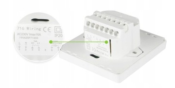 Интеллектуальный нагружаемый термостат 16А для пола, черный TR058C RT WiFi TUYA