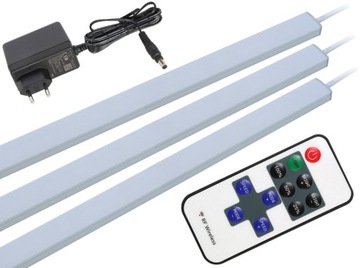 Listwa meblowa prosta LED szafkę 3x100cm z PILOTEM