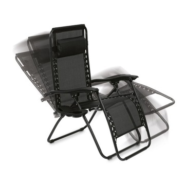 Складной гравитационный BEACH CHAIR CHAIR GARDEN CHAIR для террасы и балкона, ЧЕРНЫЙ