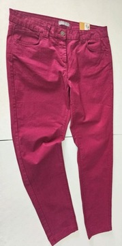 M&S spodnie jeansowe bordowe jegging 46