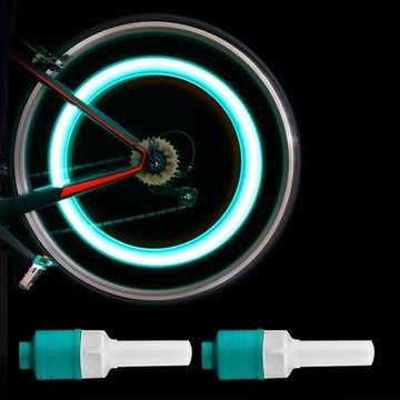 2 светодиодных лампы для ламп на колесо велосипеда для двигателя автомобиля, зеленые.