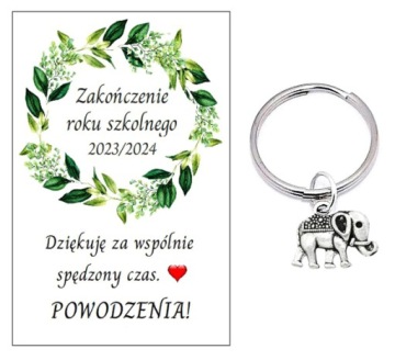 BRELOK SŁONIK PREZENT ZAKOŃCZENIE ROKU NA EGZAMIN NA SZCZĘŚCIE MATURA