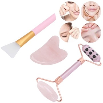 Роликовый массажер для лица Gua Sha Board Набор кистей для маски