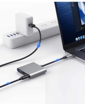 Адаптер-концентратор 3 в 1 USB-C HDMI 4K версии 2020 г.