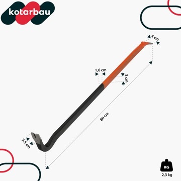 КОВАНЫЙ ПЕРВИЧНЫЙ ГВОЗДОТЪЕМНИК 800 ММ СТРОИТЕЛЬНЫЙ ДВУХСТОРОННИЙ СТАЛЬ БРЕШКА ПОЛОВИНА